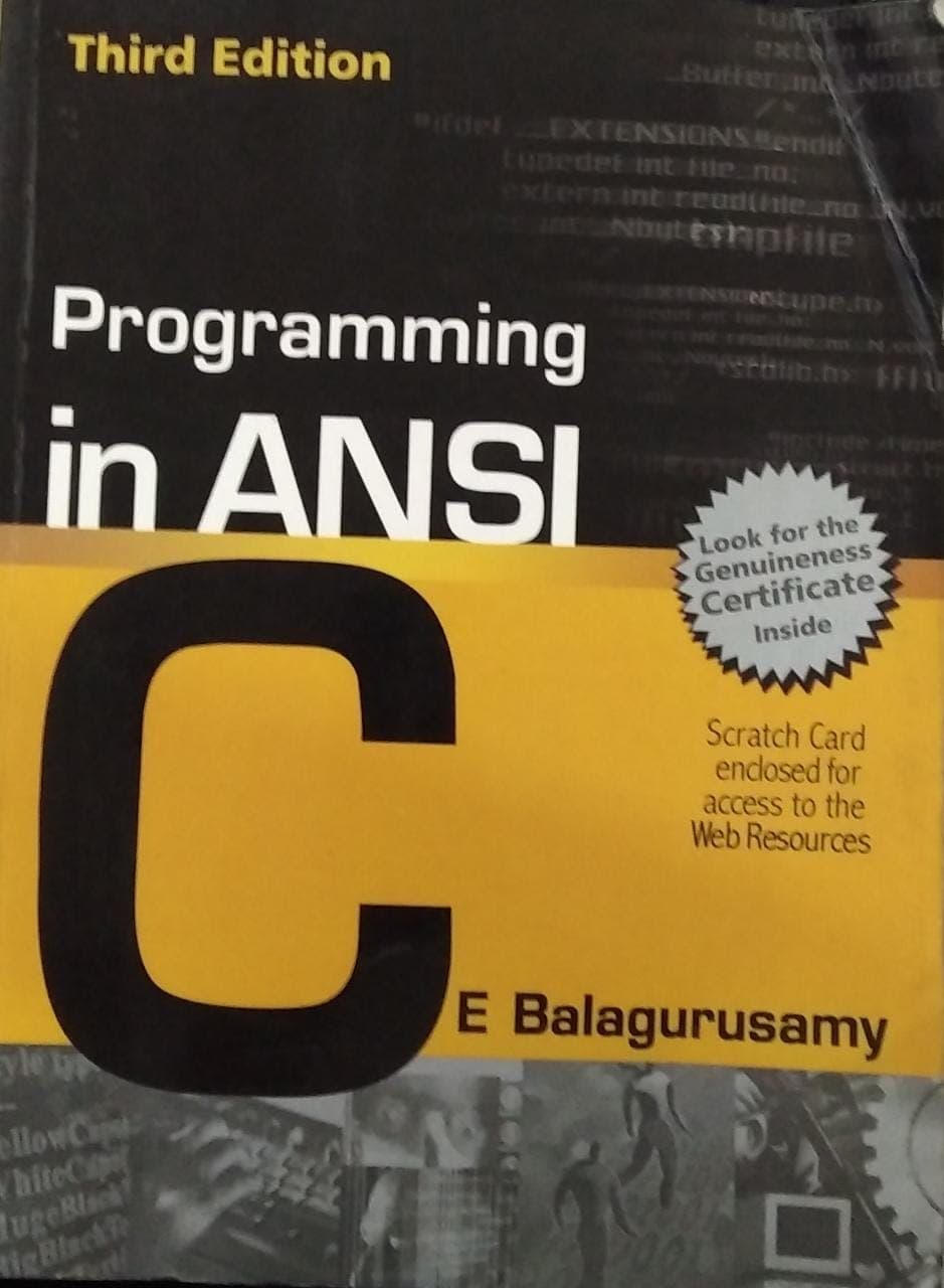 Programming In Ansi C 3rd Edition By E. Balagurusamy 
