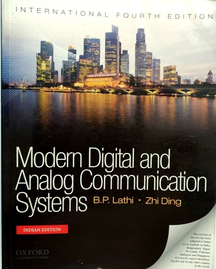 Modern Digital and Analog Communication Systems 4th Edition By B.P. Lathi & Zhi Ding