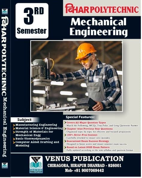 Concept Bihar Polytechnic Mechanical 3rd Semester Question Bank By Venus Expert Team
