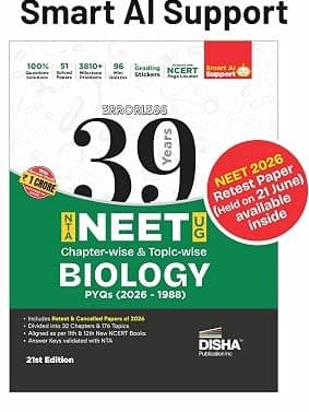 Disha Errorless 39 Years NTA NEET (UG) Chapter-wise & Topic-wise Biology NEET PYQ Book (2026 - 1988) 21st Edition By Disha Expert Team