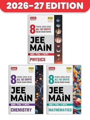 MTG JEE Main 8 Years (2026-2019) PYQs Physics, Chemistry & Mathematics (Set of 3 Books) | All 163 Shift Previous Years Solved Papers By MTG Editorial Board